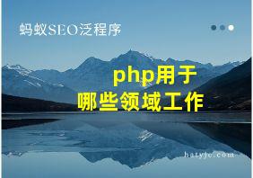 php用于哪些领域工作