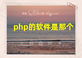 php的软件是那个