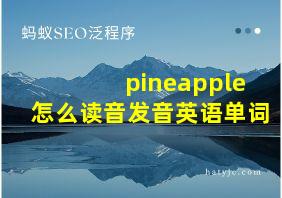 pineapple怎么读音发音英语单词