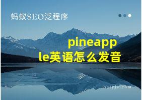 pineapple英语怎么发音