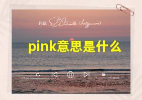 pink意思是什么