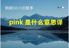 pink 是什么意思译