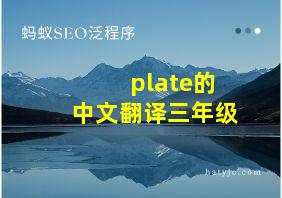 plate的中文翻译三年级