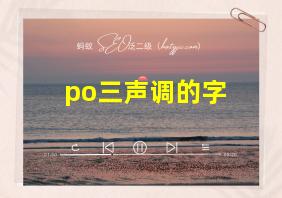 po三声调的字