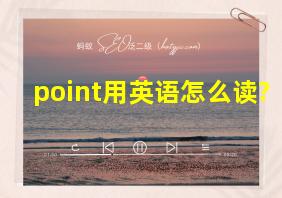 point用英语怎么读?