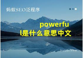 powerful是什么意思中文