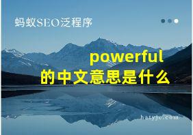 powerful的中文意思是什么