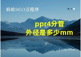 ppr4分管外径是多少mm