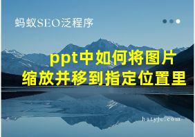 ppt中如何将图片缩放并移到指定位置里