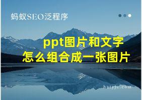 ppt图片和文字怎么组合成一张图片