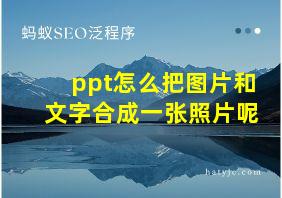 ppt怎么把图片和文字合成一张照片呢