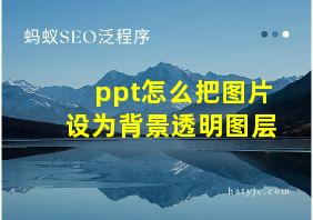 ppt怎么把图片设为背景透明图层