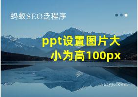 ppt设置图片大小为高100px