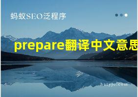 prepare翻译中文意思