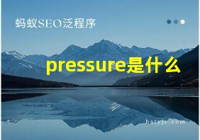 pressure是什么