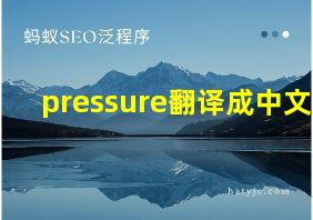 pressure翻译成中文