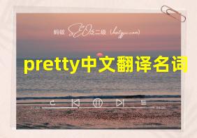 pretty中文翻译名词