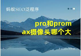 pro和promax摄像头哪个大