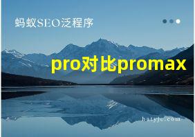 pro对比promax