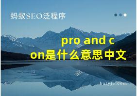 pro and con是什么意思中文