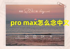 pro max怎么念中文