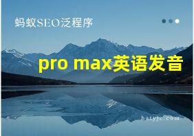 pro max英语发音