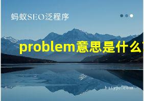 problem意思是什么?