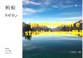 professional establishment翻译