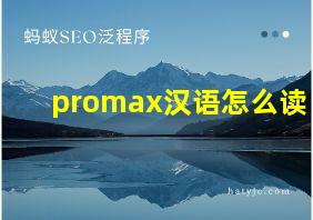 promax汉语怎么读