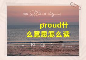 proud什么意思怎么读