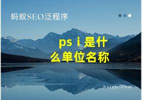 psⅰ是什么单位名称