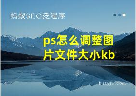 ps怎么调整图片文件大小kb