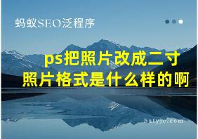 ps把照片改成二寸照片格式是什么样的啊