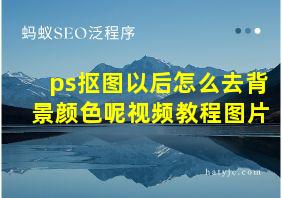 ps抠图以后怎么去背景颜色呢视频教程图片