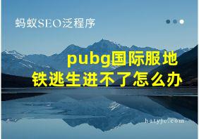 pubg国际服地铁逃生进不了怎么办