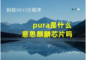 pura是什么意思麒麟芯片吗