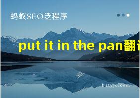 put it in the pan翻译