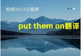 put them on翻译