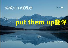 put them up翻译