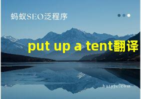 put up a tent翻译