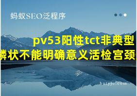 pv53阳性tct非典型鳞状不能明确意义活检宫颈炎