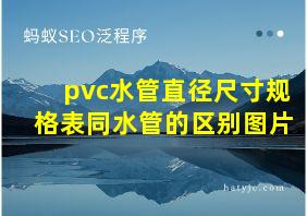 pvc水管直径尺寸规格表同水管的区别图片