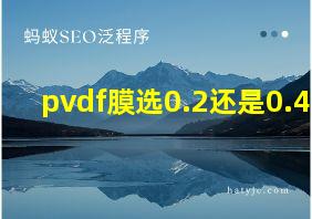 pvdf膜选0.2还是0.45