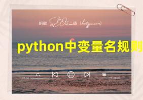 python中变量名规则