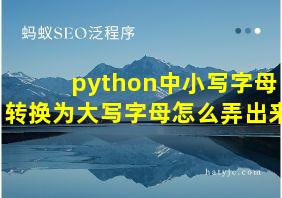 python中小写字母转换为大写字母怎么弄出来