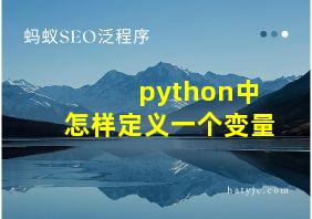 python中怎样定义一个变量