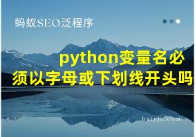 python变量名必须以字母或下划线开头吗