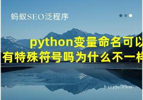 python变量命名可以有特殊符号吗为什么不一样