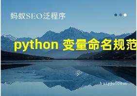 python 变量命名规范