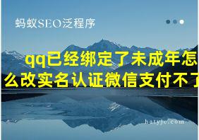 qq已经绑定了未成年怎么改实名认证微信支付不了